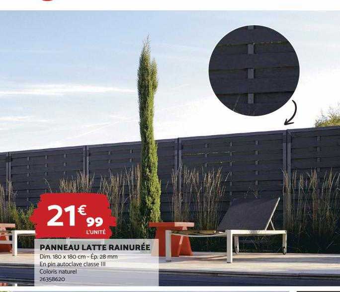 panneau latte rainurée