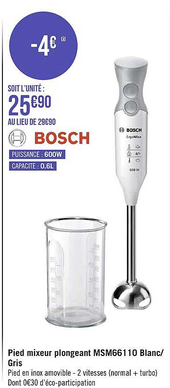 pied mixeur plongeant msm66110 blanc-gris bosch
