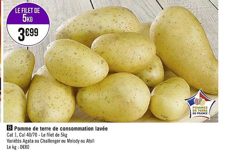 Pomme De Terre De Consommation Lavée