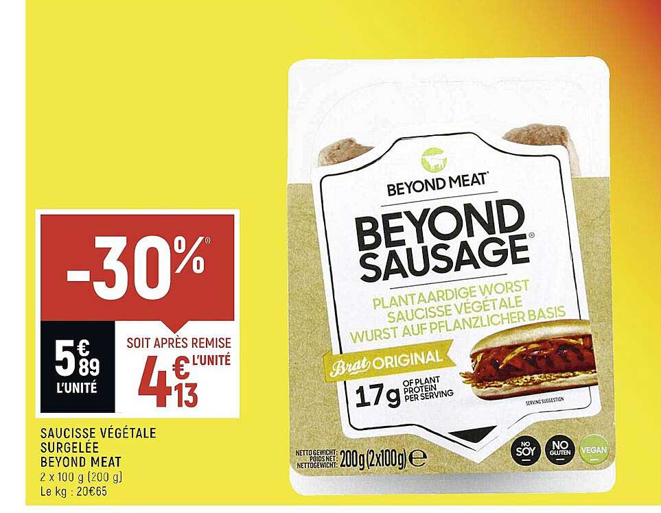 saucisse végétale surgelée beyond meat