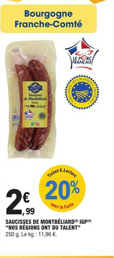 saucisses de montbéliard igp "nos régions ont du talent"