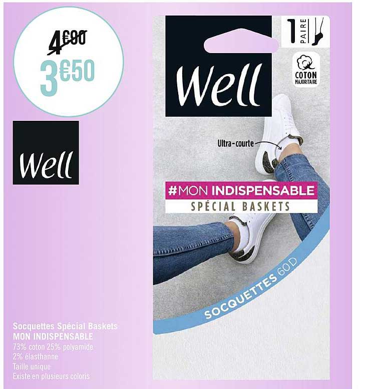socquettes spécial baskets mon indispensable well