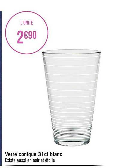 verre conique 31cl blanc