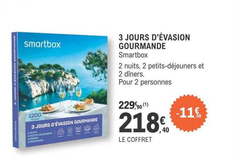 3 jours d'évasion gourmande - smartbox