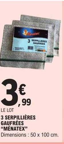 3 serpillières gaufrées "ménatex"