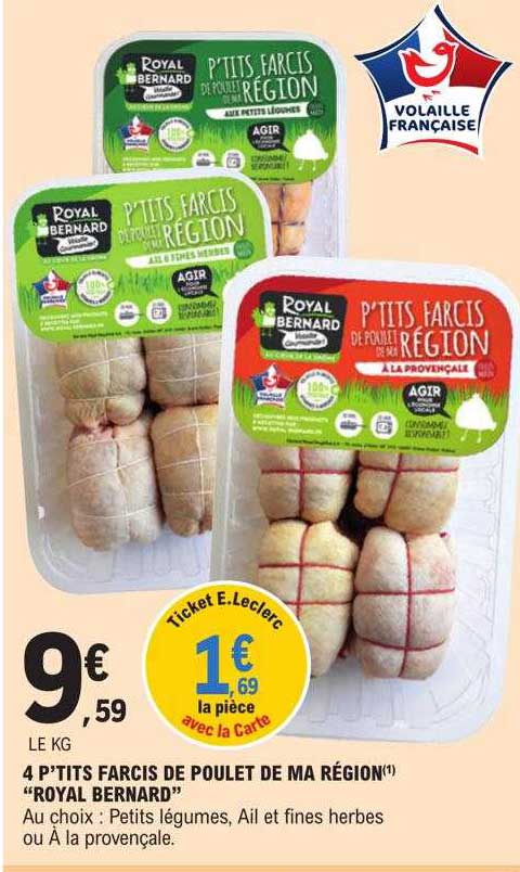 4 p'tits farcis de poulet de ma région "royal bernard"
