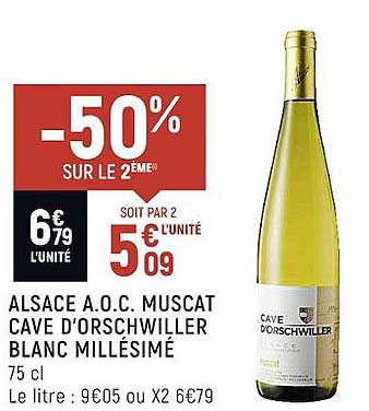 alsace a.o.c. muscat cave d'orschwiller blanc millésimé