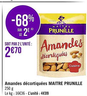 amandes décortiquées maître prunille