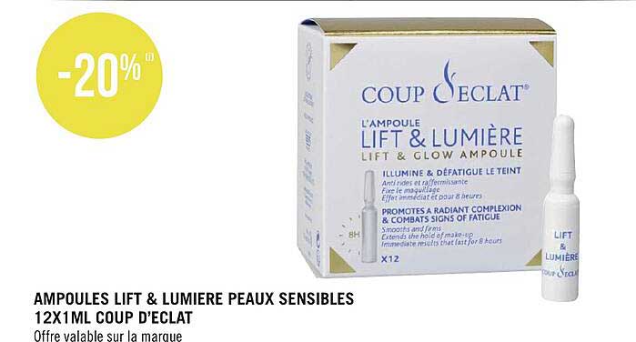 Ampoules Lift & Lumière Peaux Sensibles 12 X 1 Ml Coup D'éclat