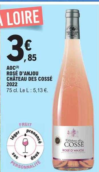 aoc rosé d'anjou château des cossé 2022