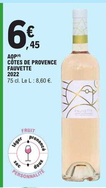 Aop Côtes De Provence Fauvette 2022