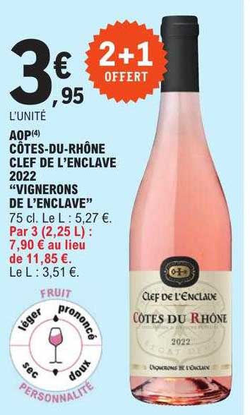 aop côtes-du-rhône clef de l'enclave 2022 "vignerons de l'enclave"