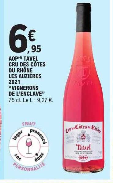 aop tavel cru des côtes du rhône les auzières 2021 "vignerons de l'enclave"