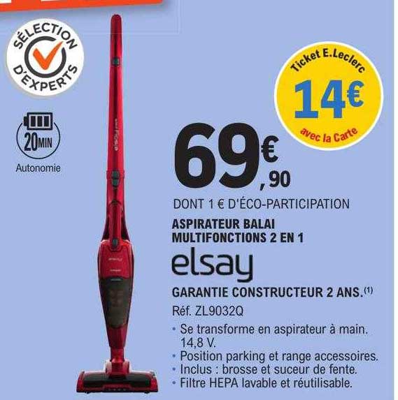 Aspirateur Balai Multifonction 2 En 1 Elsay