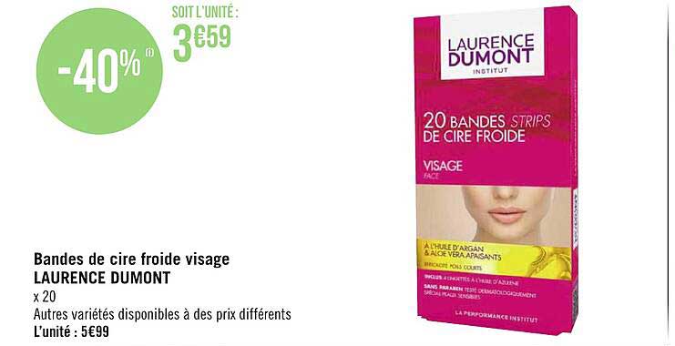 bandes de cire froide visage laurence dumont