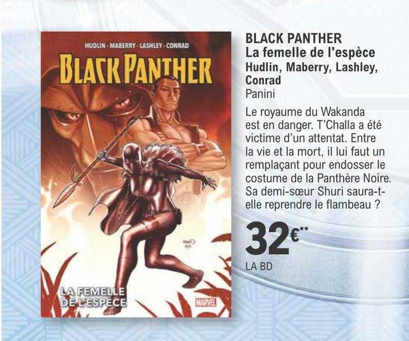 black panther la femelle de l'espèce - hudlin, maberry, lashley, conrad