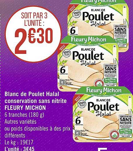 blanc de poulet halal conservation sans nitrite fleury michon