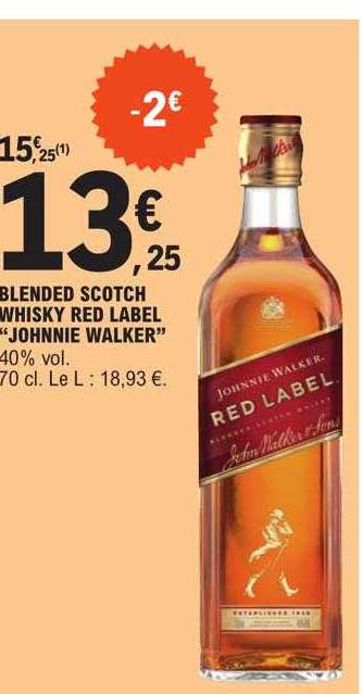 blended scotch whisky red label "johnnie walker"