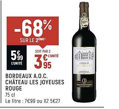 bordeaux a.o.c. château les joyeuses rouge