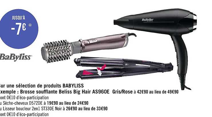 brosse soufflante beliss big hair as960e gris-rose babyliss