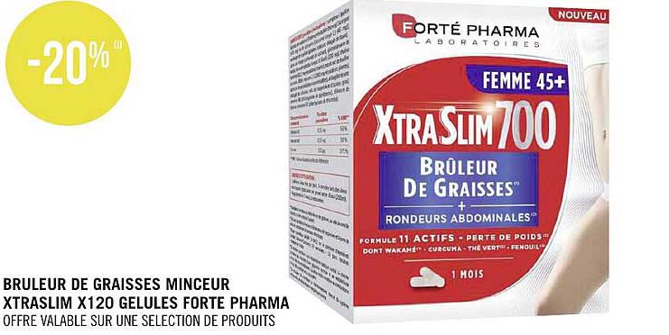 brûleur de graisses minceur xtraslim x120 gélules forte pharma