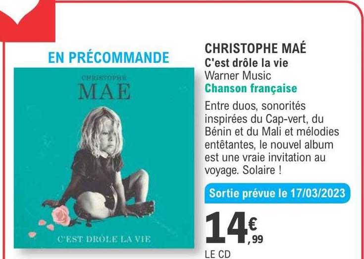 Christophe Maé C'est Drôle La Vie