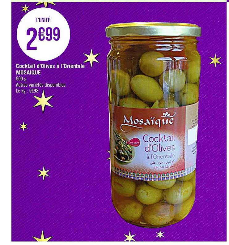 Cocktail D'olives à L'orientale Mosaïque