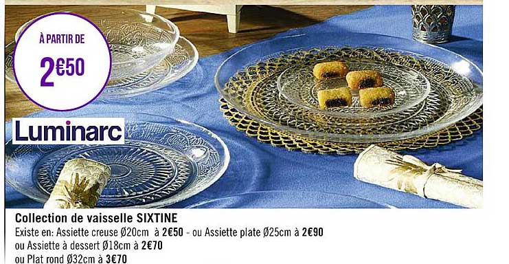 collection de vaisselle sixtine luminarc