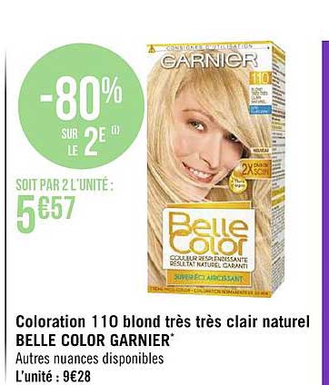 coloration 110 blond très très clair naturel belle color garnier