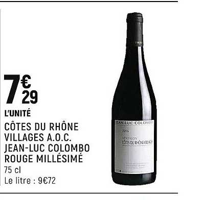 côtes du rhône villages a.o.c. jean-luc colombo rouge millésimé