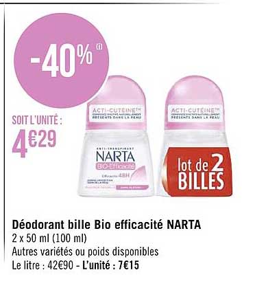 déodorant bille bio efficacité narta