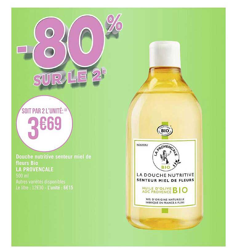 douche nutritive senteur miel de fleurs bio la  provençale