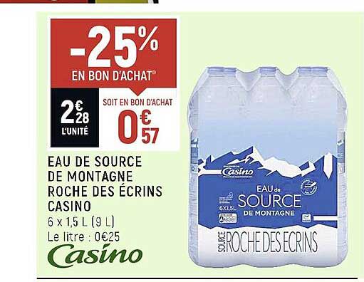 eau de source de montagne roche des écrins casino