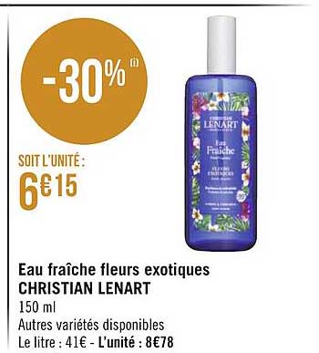 eau fraîche fleurs exotiques christian lenart