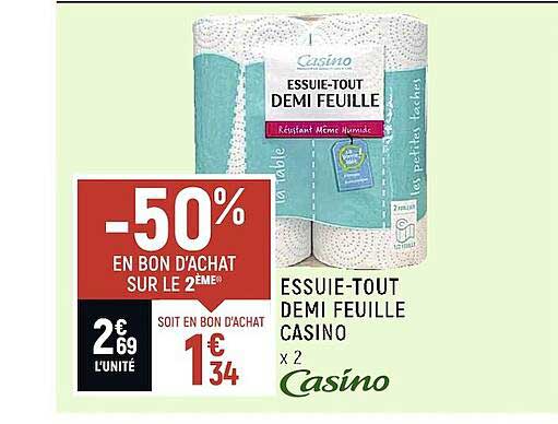 essuie-tout demi feuille casino