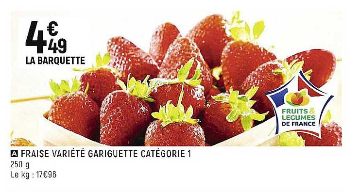 fraise variété gariguette catégorie 1