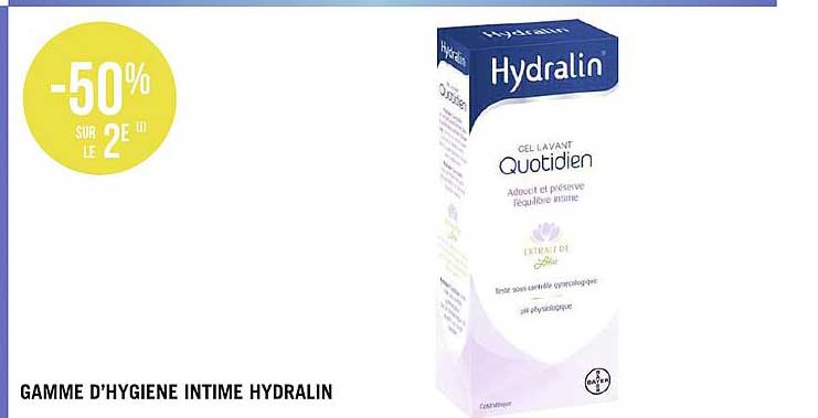 gamme d'hygiène intime hydralin