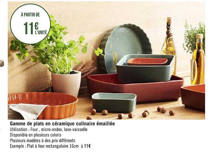 gamme de plats en céramique culinaire émaillée