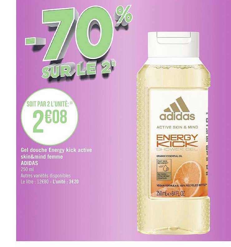 gel douche energy kick active skin & mind femme adidas