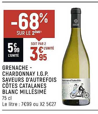grenache - chardonnay i.g.p. saveurs d'autrefois côtes catalanes blanc millésimé