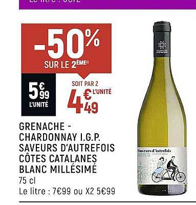 grenache - chardonnay i.g.p. saveurs d'autrefois côtes catalanes blanc millésimé