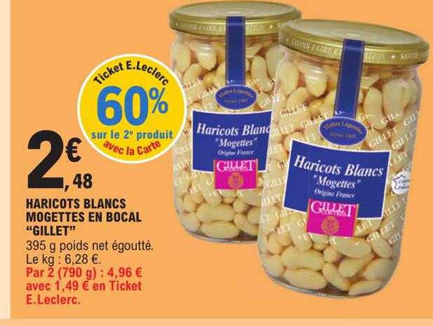 haricots blancs mogettes en bocal "gillet"