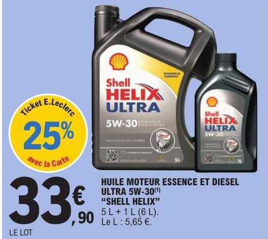 huile moteur essence et diesel ultra 5w-30 "shell hélix"