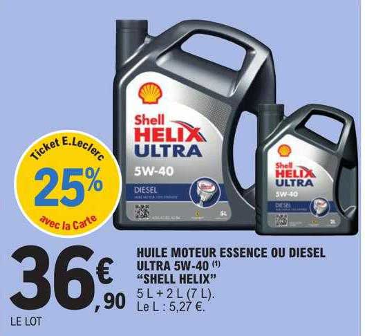 huile moteur essence ou diesel ultra 5w-40 "shell hélix"