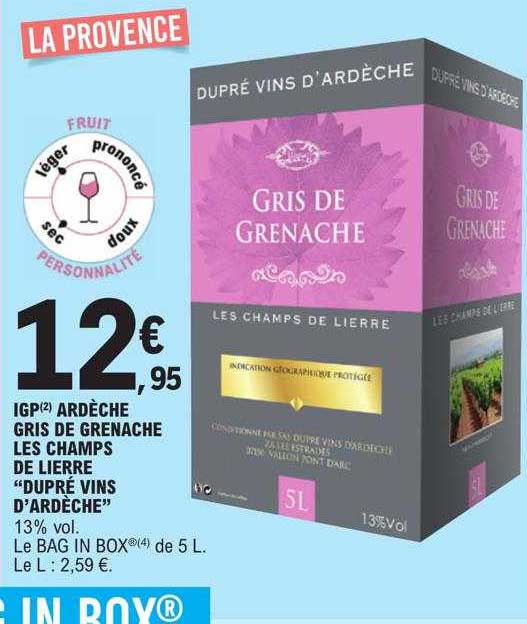 igp ardèche gris de grenache les champs de lierre "dupré vins d'ardèche"