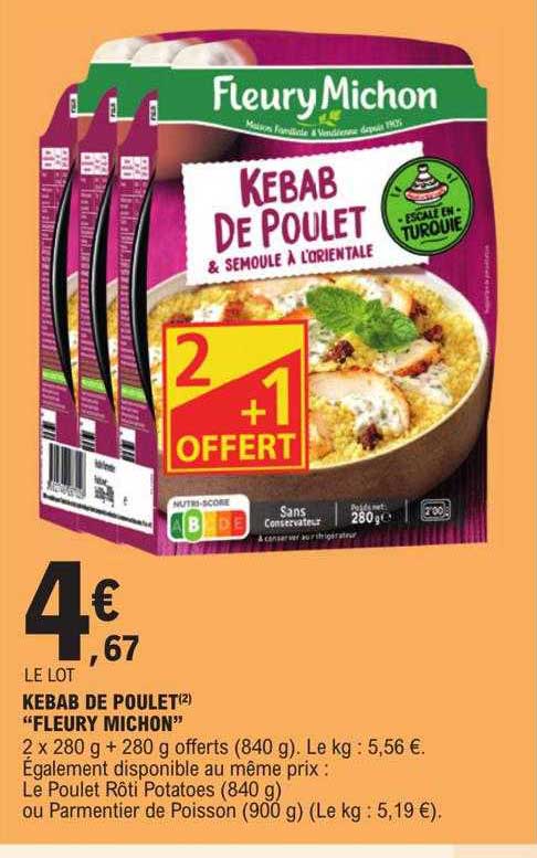 kebab de poulet "fleury michon"