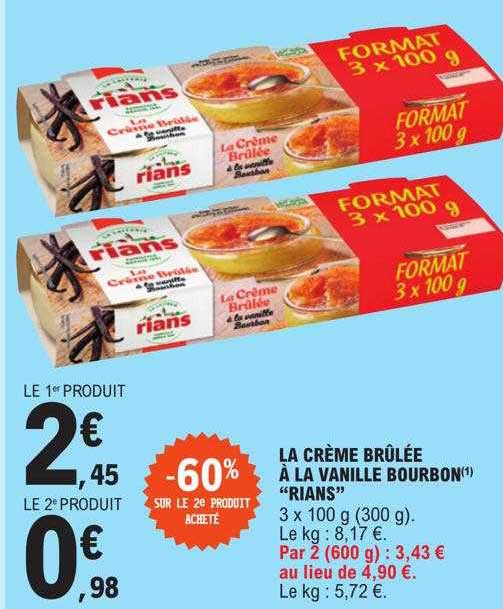 la crème brûlée à la vanille bourbon "rians"