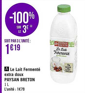 le lait fermenté extra doux paysan breton