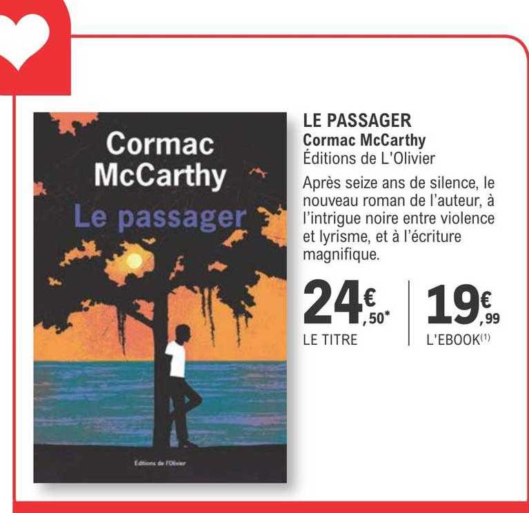le passager - cormac mccarthy