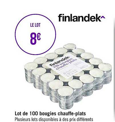 lot de 100 bougies chauffe-plats